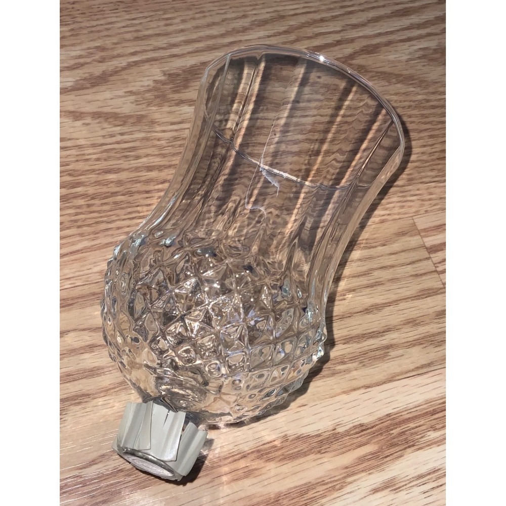 Home Interior Diamond Point Crystal Clear Votive Cup Candle Holder 5.5" Vintage